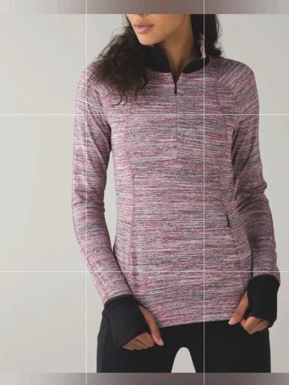 💎 Lululemon Runderful Zip Pullover Space Dye Camo Berry Long Sleeve 0376